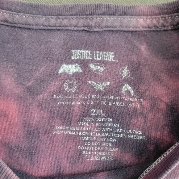 Justice League Men T-Shirt 2XL Red Tie Dye The Flash Symbol Short Sleeve Tee - Picture 3 of 4